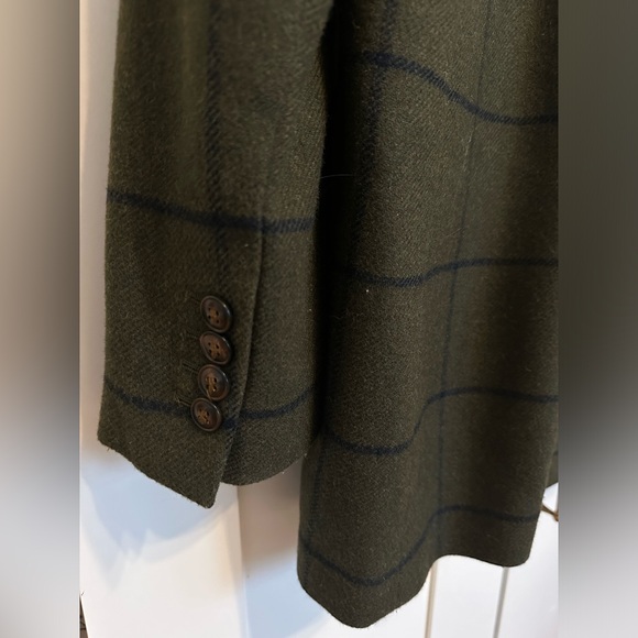 Madewell Wool Blend Larsen Blazer in Windowpane Moss Green - Size M - Picture 12 of 14